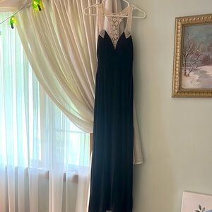 My Michelle Black Halter Maxi Dress for Prom